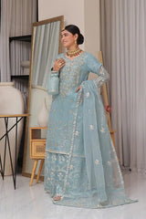 Dressline Unstitched 5 Pc  Luxury Emb Organza Collection