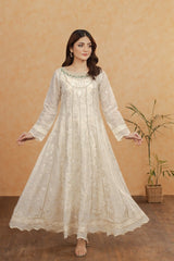 Manahils Stitched Formals K-208-Ivory Forest