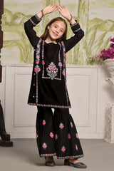 Fresh Bird Stitched 2 Piece Emb Festive Summer Kids Suit-Kajal