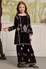 Fresh Bird Stitched 2 Piece Emb Festive Summer Kids Suit-Kajal