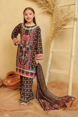 Swiss Lawn Digital Printed 3 Pc Suit - Wear Ochre
