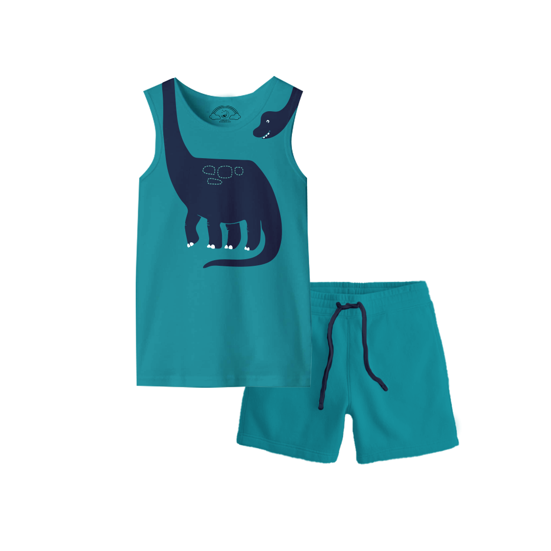 12 AM By Khawar Latif Hanging Dinosaur Kids Tank Top with Shorts