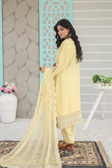 Inara By Azmeerah Official Semi Stitched 3 Piece Chiffon Edit Collection'2024-03-Linaria
