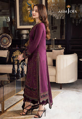 Asim Jofa Rang e Noor Ajrn-04 Embroidered Lawn Silk 3 Pcs