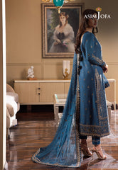 Asim Jofa Rang e Noor Ajrn-21 Embroidered Lawn Silk 3 Pcs