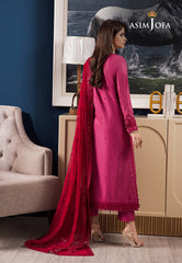 Asim Jofa Rang e Noor Ajrn-15 Embroidered Lawn Silk 3 Pcs