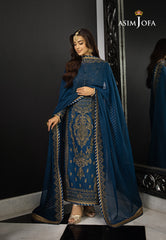 Asim Jofa Rang e Noor Ajrn-17 Embroidered Lawn Silk 3 Pcs