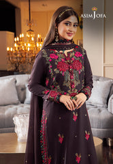 Asim Jofa Rang e Noor Ajrn-12 Embroidered Lawn Silk 3 Pcs