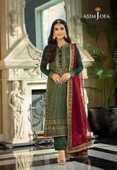 Asim Jofa Rang e Noor Ajrn-08 Embroidered Lawn Silk 3 Pcs