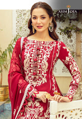 Asim Jofa Luxury Lawn Ajrl-01 Embroidered Self Jacquard Lawn 3 Pcs