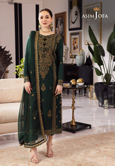 Asim Jofa Designers Limited Edition Ajrnd-18 Embroidered Lawn Silk 3 Pcs