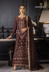 Asim Jofa Rang e Noor Ajrn-29 Embroidered Lawn Silk 3 Pcs