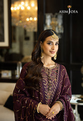 Asim Jofa Rang e Noor Ajrn-13 Embroidered Lawn Silk 3 Pcs