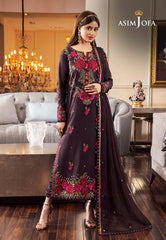 Asim Jofa Rang e Noor Ajrn-12 Embroidered Lawn Silk 3 Pcs