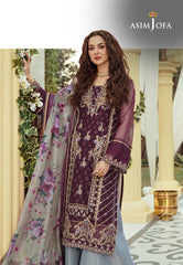 Asim Jofa Luxury Lawn Ajrl-19 Embroidered Organza 3 Pcs