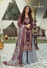 Asim Jofa Luxury Lawn Ajrl-19 Embroidered Organza 3 Pcs