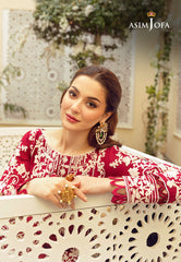 Asim Jofa Luxury Lawn Ajrl-01 Embroidered Self Jacquard Lawn 3 Pcs