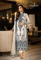 Asim Jofa Rang e Noor Ajrn-01 Embroidered Paper Cotton 3 Pcs