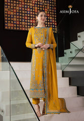 Asim Jofa Rang e Noor Ajrn-28 Embroidered Lawn Silk 3 Pcs