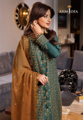 Asim Jofa Rang e Noor Ajrn-11 Embroidered Lawn Silk 3 Pcs