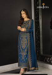 Asim Jofa Rang e Noor Ajrn-17 Embroidered Lawn Silk 3 Pcs