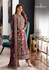 Asim Jofa Rang e Noor Ajrn-25 Embroidered Lawn Silk 3 Pcs