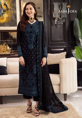 Asim Jofa Rang e Noor Ajrn-02 Embroidered Lawn Silk 3 Pcs