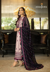 Asim Jofa Rang e Noor Ajrn-20 Embroidered Lawn Silk 3 Pcs