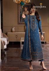 Asim Jofa Rang e Noor Ajrn-21 Embroidered Lawn Silk 3 Pcs