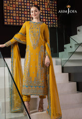 Asim Jofa Rang e Noor Ajrn-28 Embroidered Lawn Silk 3 Pcs