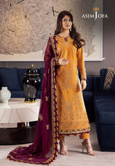 Asim Jofa Rang e Noor Ajrn-05 Embroidered Lawn Silk 3 Pcs