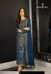Asim Jofa Rang e Noor Ajrn-17 Embroidered Lawn Silk 3 Pcs