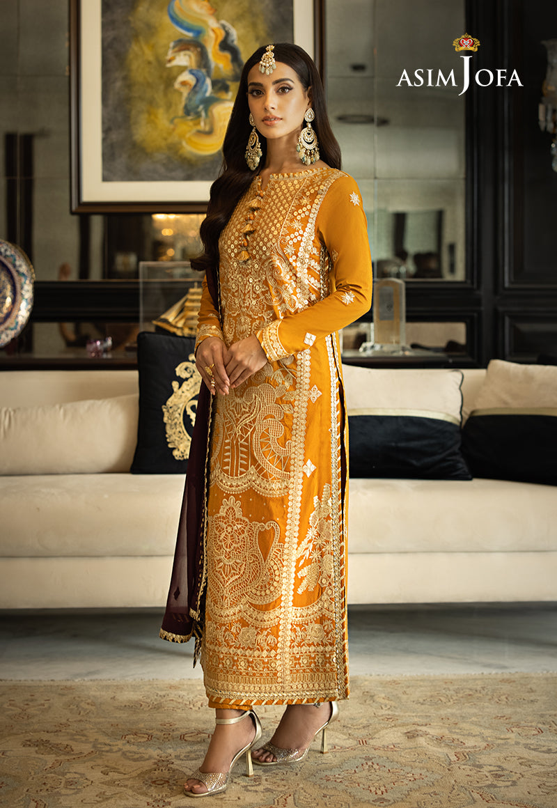 Asim Jofa Rang e Noor Ajrn-09 Embroidered Cotton Silk 3 Pcs