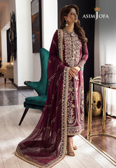 Asim Jofa Rang e Noor Ajrn-25 Embroidered Lawn Silk 3 Pcs