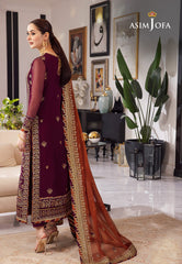 Asim Jofa Rang e Noor Ajrn-23 Embroidered Chiffon 3 Pcs