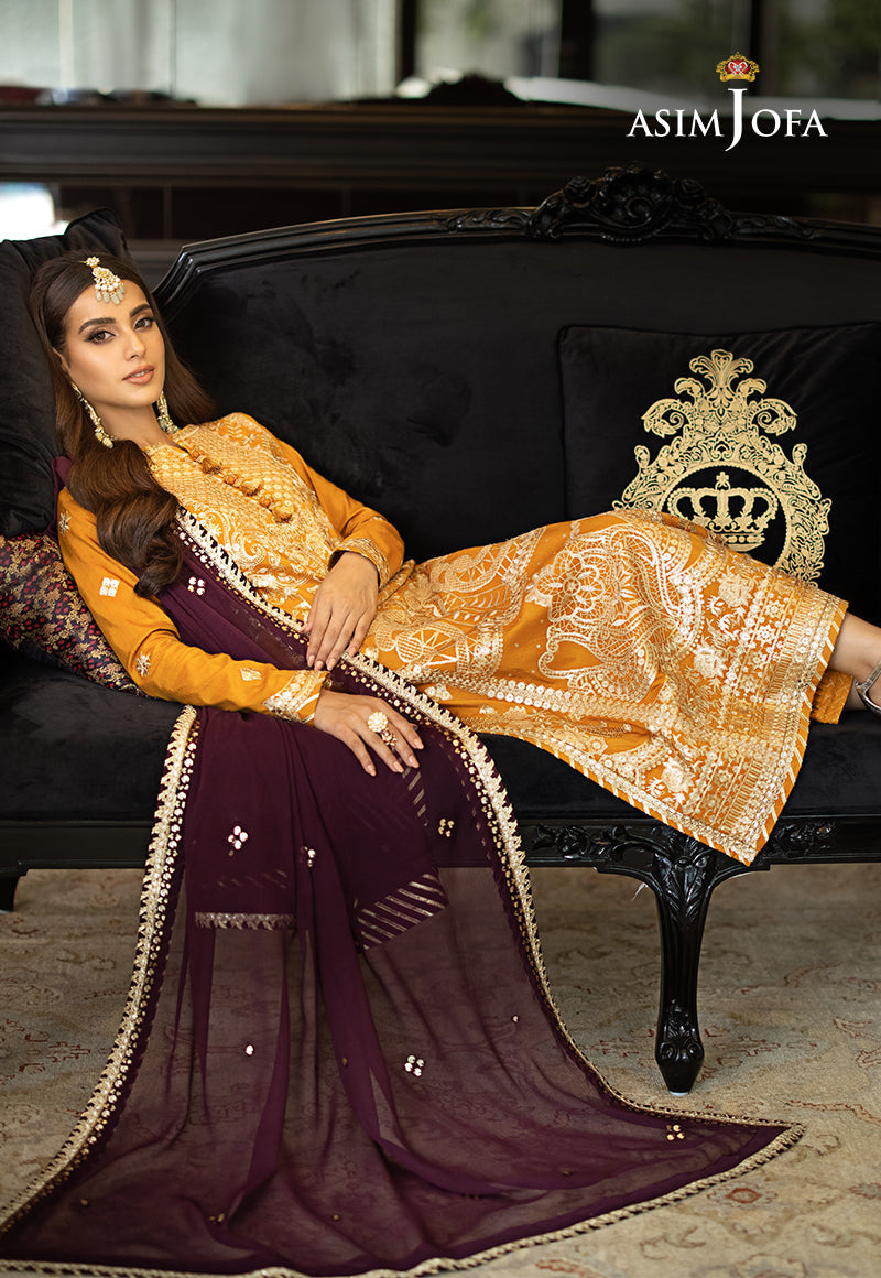Asim Jofa Rang e Noor Ajrn-09 Embroidered Cotton Silk 3 Pcs