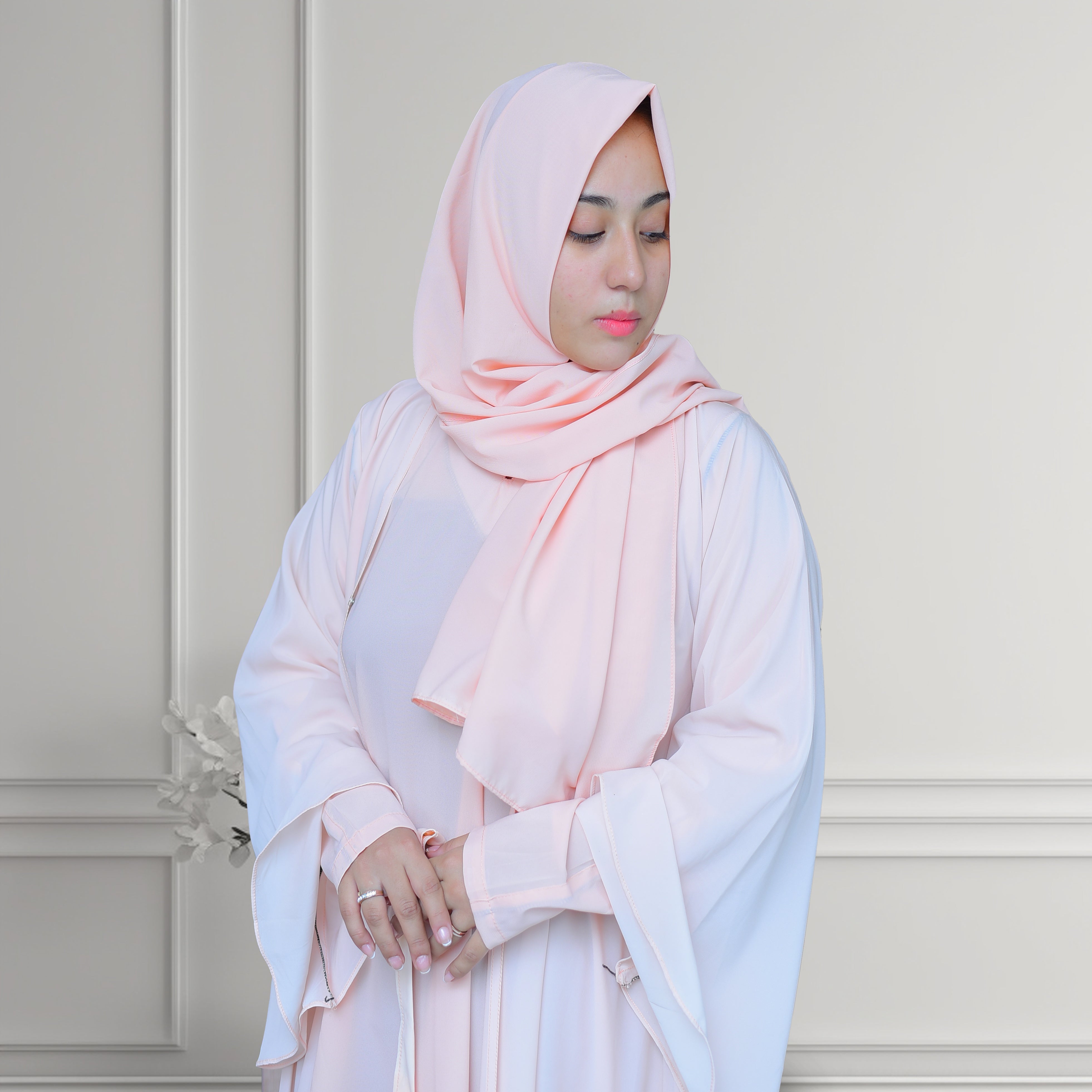 Bustangi Dual Elegance Pink Abaya