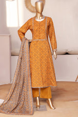 Bin Saeed Stitched 3 Piece Exclusive Printed Frock-LSM-3058-YELLOW
