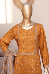 Bin Saeed Stitched 3 Piece Exclusive Printed Frock-LSM-3058-YELLOW