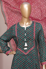 Bin Saeed Stitched 3 Piece Exclusive Printed Frock-LSM-3060-GREEN