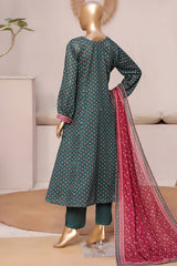 Bin Saeed Stitched 3 Piece Exclusive Printed Frock-LSM-3060-GREEN