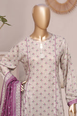 Bin Saeed Stitched 3 Piece Exclusive Printed Frock-LSM-2964-SKIN