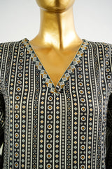 Bin Saeed Stitched 3 Piece Exclusive Printed Lawn Vol-16 Suit-LSM-3368-BLACK