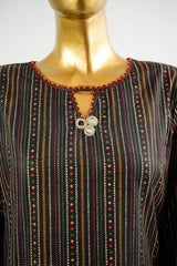 Bin Saeed Stitched 3 Piece Exclusive Printed Lawn Vol-16 Suit-LSM-3370-BLACK