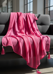 Nairah Crinkle Chiffon Dupatta Wrap-Pink Dupatta