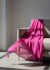 Nairah Crinkle Chiffon Dupatta Wrap-Pink Dupatta