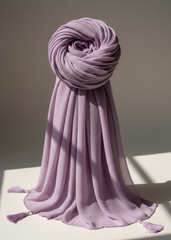 Nairah Crinkle Chiffon Dupatta Wrap-Lavendar Dupatta
