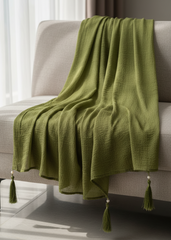 Nairah Crinkle Chiffon Dupatta Wrap-Olive Green Dupatta