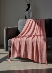 Nairah Crinkle Chiffon Dupatta Wrap-Light Pink Dupatta