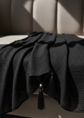Nairah Crinkle Chiffon Dupatta Wrap-Black Dupatta